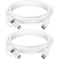 Quntis 2 in 1 USB C to C/Lightning Cable, 2Pack 6.6FT iPhone 15 16 USB C Multi Charging Cable [MFi C