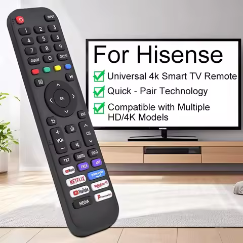 Universal TV Remote for Hisense 4K UHD Android Smart TV with Netflix Prime for All Hisense TV Remote