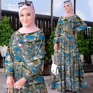 gamis dewasa jumbo rempel susun monalisa motif bunga kecil