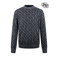 98BY Fe ** i Autumn Classic Full Body Twill FF Jacquard Pullover Sweater Couple Loose Casual Sweater
