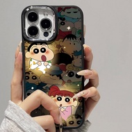 Case for iPhone 8 7 8plus 6plus 14 15 X XR XS MAX 12Promax 12 13Promax 15Promax 11 14Promax 13 Cute Cartoon Pattern Metal Photo Frame Shockproof Protective Soft Case