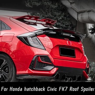 For 2016-2021 Honda hatchback Civic FK7 Roof Spoiler ABS Rear Spoiler Wing Gloss Black Car Exterior 