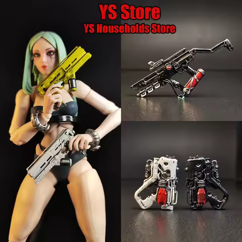 1/12 Man Female Soldier Fiction Style Static Rifle Pistol Model Toys Accessory For 6inch Romankey Je