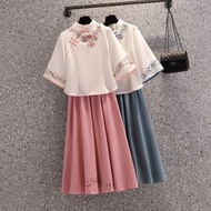 000  ethnic style时尚多色少女唐装改良刺绣套装裙气质小个子优雅民族风旗袍两件套 Best Seller 000 ethnic sty20251022