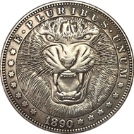 39mm 1890 Tiger Roaring Commemorative Coin Tiger Commemorative Medal American Morgan Wanderer Tiger Head Coin Collection✿3.15