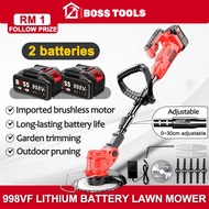 998VF Mesin Rumput Lawn Mowe Rechargeable Grass Cutter Cordless Grass Trimmer Electric Pemotong Rump