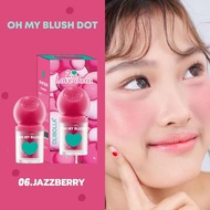 COD【สไตล์ยอดนิยมในยุโรปและอเมริกา】OLIBOLLA 2P Original Oh My Blush Dot บลัชออนหัวโตสูตรน้ำ