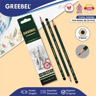 (1 Pack 12 Pcs) Greebel Technograph 7018 2B Pencils