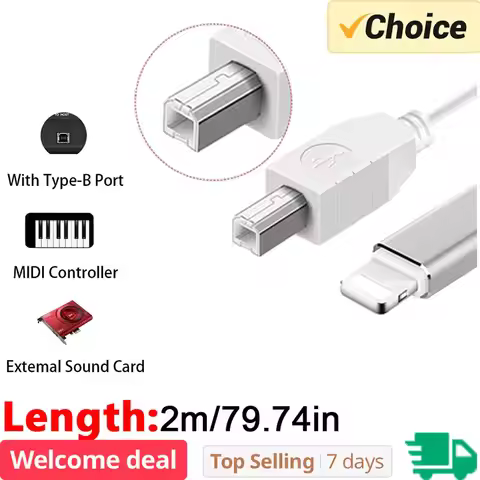 MIDI USB B to iPhone iPad IOS Interface OTG Data Cable for Electronic Piano Drum Electric Piano MIDI