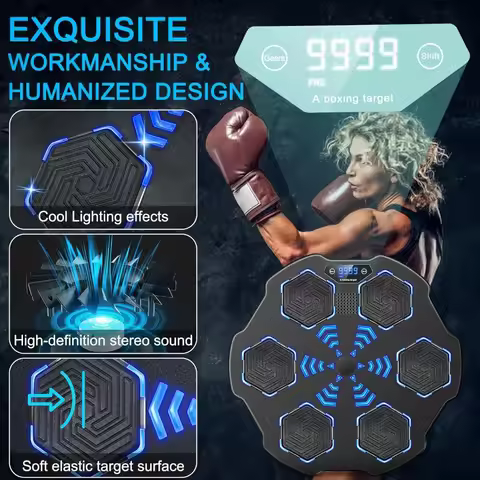Second Generation Music Boxing Machine, Wall-Mounted Bluetooth Trainer with Boxing Gloves