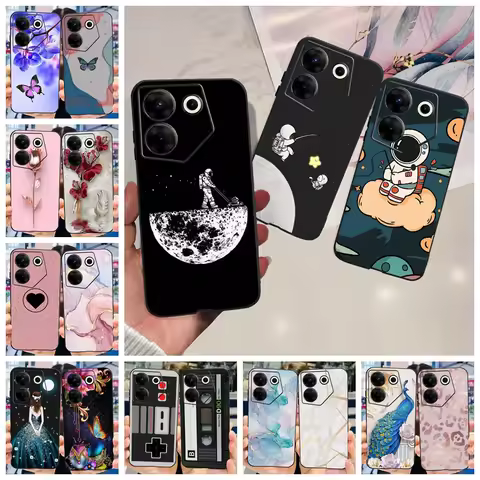 For Cover Tecno Camon 20 Case Camon20 Pro 4G Phone Case Cute Astronaut Silicone Soft Funda For Tecno