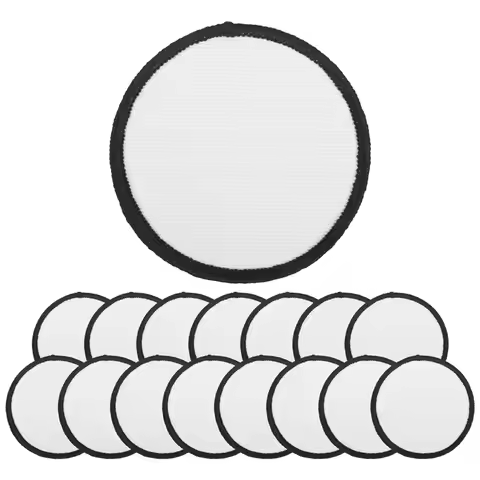 A93Z 16 Pieces Sublimation Patch Blanks Quality Fabric Iron-On Circular Blank Patch For Clothes, Hat