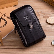 BULLCAPTAIN Genuine Leather Male Waist Pack Phone Pouch Bags Waist Bag Men's Small chest Shoulder Belt Bag pack walle