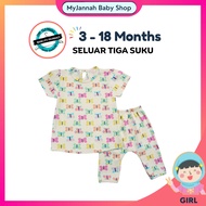 (3-12M) Newborn Baju Budak Perempuan  Baby Girl T-Shirt Seluar Pendek SDM Baby Kids Clothing Clothes