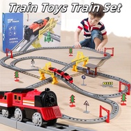 Train Toys Train Set Electric Rail Train with Battery Locomotive Train Track Toy  Baby Educational H