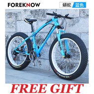 Fat Bike 24 26 Inch MTB Mountain Bike 4.0 Tires 21 Speed Rim/3 &amp; 5 Spoke Basikal Murah (F01)