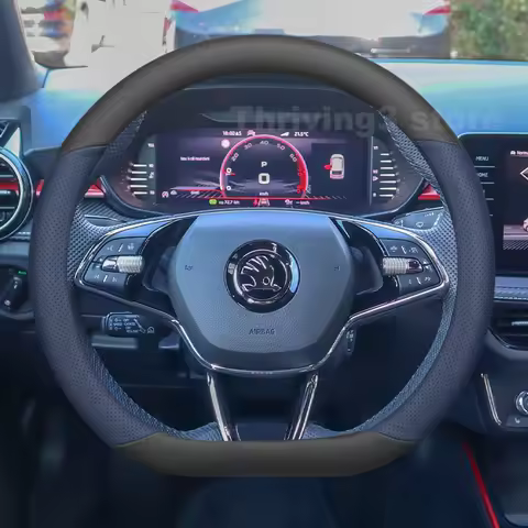 Leather Car Steering Wheel Cover For SKODA Fabia Monte carlo 2009-2022 Covers For Covers Auto interi