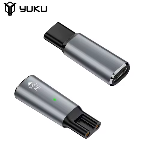 YUKU 5V Type-C Shaver Adapter Charging Converter for Philips One Blade QP6510 QP6520 QP6530 Series 3