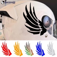 QUENNA 2Pcs Creative Helmet Sticker Wings Feathers Design Removable Vinyl ReflectionDecal for Motorc