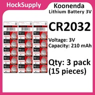 [15pcs] Koonenda CR2032 Battery Lithium Battery 3V 2032