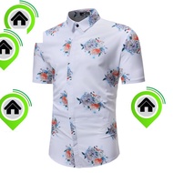 kemeja lelaki corak batik bunga flora baju men shirt tt127qw2