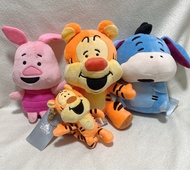 日本絕版迪士尼傻瓜臉西村雄二小熊維尼 維尼熊 Pooh Winnie the Pooh小豬Piglet屹耳Eeyore跳跳虎Tigger毛絨公仔吊飾掛件扣針。鋼牙與大鼻奇奇 Chip n Dale 奇