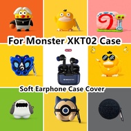 【Fast Shipment】 For Monster XKT02 Case Creative Cartoon for Monster XKT02 Casing Soft Earphone Case 