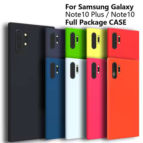 For Samsung Galaxy Note10 Plus Case Silky Silicone Cover Soft-Touch Back Protective Housing For Note