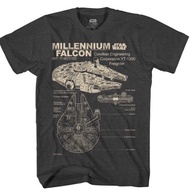 👕เสื้อยืดโอเวอร์ไซส์เสื้อยืด พิมพ์ลาย DISTRO STAR WARS Millennium Falcon สําหรับผู้ชาย ผู้ใหญ่ S-5XL