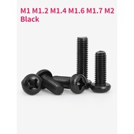 M1 M1.2 M1.4 M1.6 M1.7 M2 Black Round Head Screw Cross Pan Head PM Screw Phillips Screw