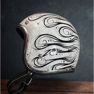 Slimhead 500TX Patina Riot Flame - Slim Helmet, vespa Helmet, chopper Helmet, Adult Helmet