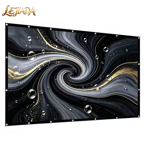 LEJIADA 16:9 Hanging Movie Screen Foldable Anti Wrinkle Home Theater Outdoor Camping Entertainment P