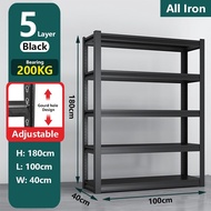 4/5 Tier Heavy Duty All Metal Rack Boltless Rack Shelf Rak Dapur Rak Besi Rak Buku Rak Sebarguna Met