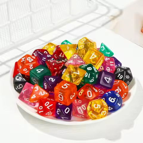 7Pcs/Set Polyhedral 7-Die Dice Set Game Dice For TRPG DND Accessories D4 D6 D8 D10 D12 D20 Dice For 