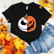 Happy Halloween Ghost Pumpkin Print T-shirt Trick or Treat Cotton Round Neck Short Sleeve Ins Style 