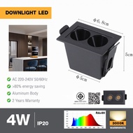 LOCAL789 EILON Downlight 2x2W Warm Light Model Tl-2202/BK Black Shop In