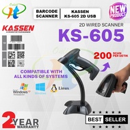 Kassen KS605 Barcode Scanner E-Invoice KS-605 QR Code USB 1D 2D Scan Receipt JNT Shopee JNE Plus Sta