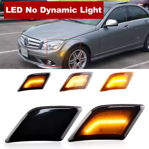2PCS OEM# 2048200121 LED Front Bumper Side Marker Lights For Mercedes Benz W204 C230 C250 C300 C350 