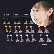 (H3)三角形钻Triangular medical stainless steel ear bone nails real zircon diamond nails mini do not fade