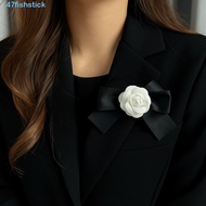 FISHSTICK Black Ribbon Pin, Skin Cancer Breast Cancer Black Bow Brooch Pin, Sweet Camellia Melanoma 