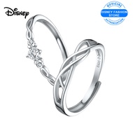Disney Nhẫn đôi thời trang trang sức 2 cái 925 nhẫn đôi bạc pha lê vài nhẫn có thể điều chỉnh cưới