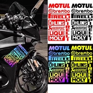 Motorcycle Sticker Set Motor Bike Scooter Body Fuel Tank Decal Accessories Reflective Brembo MOTUL O