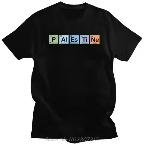 Trendy Palestine Made Of Elements T Shirt Men Short Sleeves Cotton T-shirt Summer Gaza Palestinian T