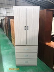 【吉旺二手傢俱生活館】全新/庫存 白橡色三抽衣櫃 半實木二抽衣櫃 推門衣櫃 五斗櫃 -各式新舊/二手家具 生活家電買賣