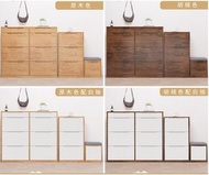 全新鞋架純實木超薄17cm橡木原木翻斗鞋櫃1.4-1.2-1m80-60-40cm玄關櫃收納 w6799