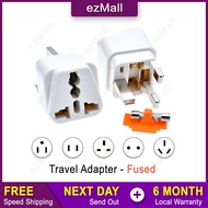 Travel Adaptor with Fuse, Universal to UK, SG 3 Pin Plug Adapter, US, EU, China to Singapore