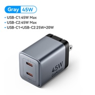 Vention PD 45W GaN 2 Port Fast Charger for iPhone 16 15 14 13 Pro Max iPad Pro Macbook Pro Samsung S