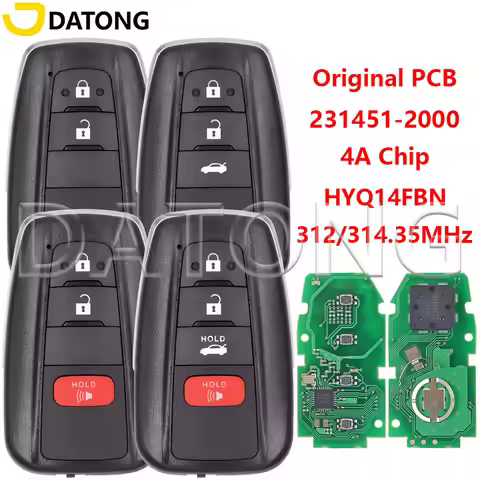 Datong Original PCB HYQ14FBN 4A Chip 312/314MHz 231451-2000 Proximity Car Remote Key For Toyota Coro