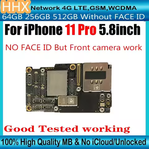 Main Logic Board For iPhone 11 Pro Max Motherboard Clean iCloud With Face ID Full Tested Working Wor