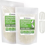 XPRS Nutra Vegan Size 000 Separated Capsules - Premium Empty Capsules Separated in Bags - Clear Empt